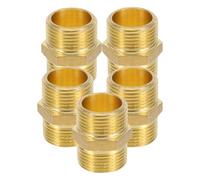 Anneome 5 Pezzi Raccordi in Ottone per Tubo con Filettatura Esterna Connettori Diritti per Tubo in Rame Adatti per Giardino e Impianti Idraulici Alta Resistenza Pressione e Installazione