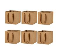 Anneome 6 pezzi Sacchetti Carta Kraft per Regali e Party Buste Carta Regalo Resistenti e Capienti per Dolci Caramelle Gadget Festa Compleanno e Natale