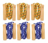 Anneome 6pezzi Corda da Saltare con Manico in Legno da Attrezzatura per Educazione Fisica Resistente e Portatile per Fitness Indoor e Outdoor Colore Casuale