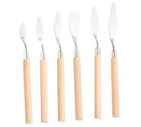 Anneome 6pezzi Spatole Portatili Per Pittura Olio Spatole Per Miscelare i Colori Raschietti Per Pigmenti Con Manico in Legno Ergonomico