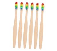 Anneome 6pezzi Spazzolini Denti Bamboo Morbido e Portatile Per Viaggi Spazzolini Per Uso e Hotel Colori