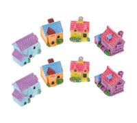 Anneome 8 Pezzi Casa di Villaggio in Miniatura in Resina, Kit di Accessori per Giardino delle Fate, Decorazione Micro Paesaggio per Balconi e Terrari, Casette da Giardino Fai-da-Te per