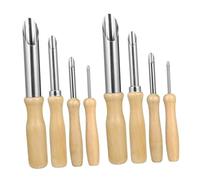Anneome 8 Pezzi Strumenti per Ceramica con in Legno Punzonatrici Circolari in Acciaio Inossidabile per Modellazione Argilla Taglierine per Scultura e Precisi per Progetti DIY e Laboratori