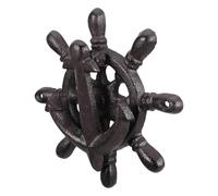 Anneome Batacchio Porta in Ghisa Nera Stile Vintage Nautico, Maniglia Anello per Porte Esterne e Cassetti, Battente Decorativo Resistente Montaggio Rapido per Ingressi e Mobili