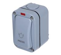 Anneome Campanello Porta da Esterno con Pulsante Rettangolare in Abs, Resistente per Garage e Cortile con Luce LED Indicatrice per Ambienti Umidi