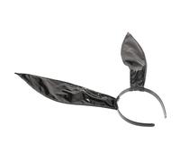 Anneome Cerchietto Orecchie Coniglio in Pelle Nera Fascia Costume Bunny per Cosplay Feste ed Easter Party Accessorio Carino e Portatile Adatto Adulti