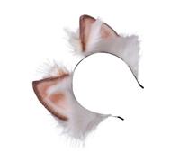 Anneome Cerchietto Orecchie Volpe Peluche Rosa Bianco per Donna e Accessorio Cosplay e Feste Design Animale Unico e Morbido Idea Regalo per Halloween e Compleanni