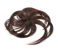 Anneome Clip in Hair Fringe per Donna Frangia Parrucca Naturale Liscia Topper Capelli Incastro Invisibile Senza Cuciture Copertura Capelli Bianchi Marrone Scuro