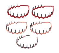 Anneome Fasce per Chioma Pettine a Denti di Squalo e Motivo Leopardato Ondulato, Set da 5 Pezzi in Plastica, Unisex, Accessori per Acconciature, per Trucco e Lavaggio Viso