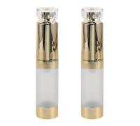 Anneome Flaconi per Crema Contorno Occhi 15 Ml con Pompa Airless e Testina Massaggiante, Set da 2 Pezzi Ricaricabili, Contenitori Cosmetici da Viaggio per Massaggio Occhi e Cura