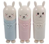 Anneome Kit Viaggio 3 Pezzi Porta Spazzolino da Viaggio in Plastica Custodia a Forma di Animale per Casa Buona Tenuta
