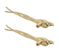 Anneome Maniglie Decorative per Porte di Armadi in Ottone Dorato a Forma di Volatile Coda Lunga, Set da 2 Pomelli per Mobili, Maniglie per Cassetti Ergonomiche per Soggiorno e