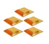 Anneome Marcatori Riflettenti Stradali in Plastica Resistente Set da 5 Pezzi Catarifrangenti Gialli Rialzati per Vialetti e Percorsi Carrabili Sicurezza Notturna e Installazione Rapida