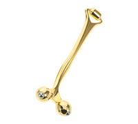 Anneome Massaggiatore Facciale a Doppio Rullo in Metallo Dorato, Strumento per Massaggio Viso-collo Portatile per Rassodare, Scolpire e Migliorare Assorbimento Crema, Adatto a Tutti i