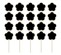 Anneome Mini Chalkboard Toppers Nero a Forma di Fiore in Legno 20 Pezzi per Etichette e Decorazioni da Giardino per Nozze