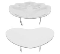 Anneome Mini Palette Anello per Nail Art in Lega 2 Pezzi Porta Colori a Forma di Cuore e Fiore Tavolozza Compatta per Miscelazione Smalti Accessorio Manicure per Uso Professionale e