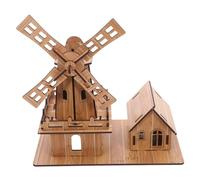 Anneome Modello Assemblato Di Mulino a Vento Kit Scientifico Fai Da Te Modello Di Mulino a Vento Artigianale L'artigianato Giocattoli Puzzle Fai Da Te Khaki