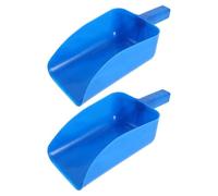 Anneome Paletta per Mangimi per Bestiame in Plastica Spessa Blu, Set 2 Pezzi, Pala da Fattoria per Alimentazione Pollame e Cereali, Attrezzo da Contadino per Uso Agricolo e