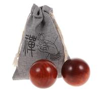 Anneome Palline di Legno per Mani in Mogano Liscio Palline Cinesi per Allenamento e Sollievo Stress Portatili e Leggere con Sacchetto