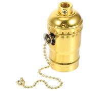 Anneome Portalampada Base in Stile Retro Oro in Alluminio E26 con Interruttore a Catena Installazione Rapida a Muro o per Progetti di Illuminazione Fai-da-te