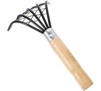 Anneome Rastrello per Vongole in Acciaio Inox con Rete Integrata Manico in Legno Antiscivolo Ergonomico Attrezzo per Scavo e Raccolta Frutti di Mare in Spiaggia Uso Costiero 1 Pezzo