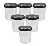 Anneome Scatola Antiumidità Riutilizzabile in Plastica Coperchio Nero, Secchiello Vuoto per Assorbitore D’acqua da 6 Pezzi, Contenitore per Controllo Umidità in Armadi, Bagni e