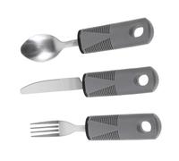 Anneome Set 1 Posate Adattive Anti-Shake Antiscivolo in Acciaio Inox e Plastica per Trattamento Riabilitativo Uso Esterno Pazienti Neurologici