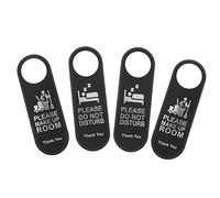 Anneome Set 4 Cartelli Bifacciali in Pelle Pu Per Porte Hotel Cartello Non Disturbare e Stanza Da Pulire, Da Appendere a Maniglie Standard, Per Privacy e Segnaletica Camere