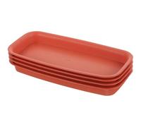 Anneome Set 4 Pezzi Vassoi per Piante in Vaso Rettangolari 200Mm Colore Mattone Sottovasi Raccogli-Acqua per Piante da Interno Vaschette Proteggi Pavimento per Fioriere
