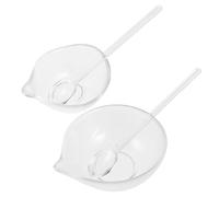 Anneome Set di Ciotole in Vetro Trasparente per Miscelare Maschere Viso, 1 Grande + 1 Piccola con 2 Cucchiai Trasparenti, Strumenti per Trattamenti Estetici Fai da Te e Cura della Pelle
