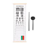 Anneome Set Tabella Oculistica Bifacciale in Materiale Plastico e Legno Occlusore Oculare e Puntatore Manuale Strumento per Esame della Vista da Parete Leggero e Portatile Adatto per