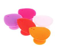 Anneome Spazzola Massaggio Cuoio Capelluto in Silicone Multifunzionale, Set 5 Pezzi, Forma Cuore, Doppia Funzione Pulizia Viso e Shampoo per Ragazzo Ragazza, Manico Colore Casuale