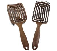 Anneome Spazzola per Chioma Massaggiante Manico Ergonomico e Prese D'aria, Set da 2 Pezzi per Chioma Bagnati e Asciutti, Spazzola Districante Anti-crespo Setole a Punta Sferica per