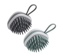 Anneome Spazzola Per Shampoo Per Cuoio Capelluto in Silicone Set Da 2 Pezzi Verde Scuro e Grigio, Massaggiatore Antiscivolo Per Esfoliazione e Pulizia Profonda, Per Doccia, Viaggio e Uso Quotidiano