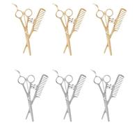 Anneome Spille Mini Uomo a Forma di Forbici e Pettine Set 6 Pezzi in Lega di Zinco con Pietre Decorative Accessori per Chioma Natale per Abiti da Banchetto e Occasioni Usuali