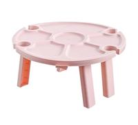Anneome Tavolo Pieghevole Portatile in Plastica Rosa per Esterni Supporto per Bicchieri da Vino, Leggero per Party e Festival del Vino All'aperto Riutilizzabile