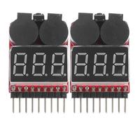 Anneome Tester per Batterie Lipo Allarme Acustico e Indicatore LED Verificatore di Tensione Batteria Rc Portatile Monitor Batteria Lipo per Uso Modellismo e Droni Set da 2 Pezzi