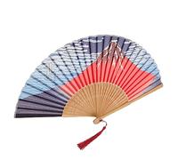 Anneome Ventaglio in Seta Stile Giapponese Ventaglio Mano in bambù e Seta Decorativo per Donna