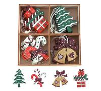 anneratteryer Deco Per Albero Di Natale, 24 Pendenti In Legno Addobbi Natalizi, Decorazioni Albero Di Natale, Albero, Regali, Bastoni e Campane, Per La Casa, Albero Di Natale e Addobbi Per Feste