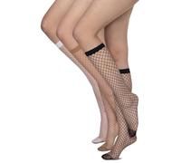 Annes styling Autoreggenti - Calze Autoreggenti Da Donna Sexy, Calze A Rete Nere Donna Eleganti E Comode, Moda Femminile Glamour, Calze Trasparenti, Resistenti E Moderne - 3 Paia Nero Visone Bianco