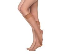 Annes styling Calze al ginocchio da donna semitrasparenti Pop Matt Thin Basic, 15 denari, Sheena, 2 paia, leone, Taglia unica