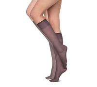 Annes styling Calze da donna semi-trasparenti al ginocchio Pop Matt sottili basic 15 DEN collant Sheena 2 paia, Taglia unica