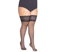 Annes styling Cecile - Calze autoreggenti da donna, in pizzo, opache, 20 denari, con silicone antiscivolo, Grafit, M-L