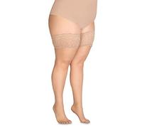 Annes styling Cecile - Calze autoreggenti da donna, in pizzo, opache, 20 denari, con silicone antiscivolo, Visone, XS-S