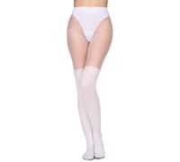 Annes styling Collant nero sopra il ginocchio calzini alti imitazione 20/60 DEN, Bianco Luana, M-L