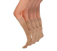 Annes styling Confezione da 4 Calzini Alti Fino Al Ginocchio Da Donna - Elastici Resistenti E Comodi - Calzini Morbidi Versatili Aderenti Resistenti Eleganti - Made In Italy - Visone Taglia unica