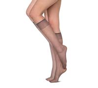 Annes styling Sheena - Calze da donna semi-velate al ginocchio, opache, sottili, 15 denari, 2 paia, Fumo, Taglia unica