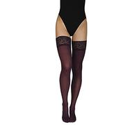Annes styling Truss 60 Denari Delle Donne Tenere Up In Microfibra Calze con Pizzo Alta Opaco Lingerie Calze In Silicone Top Prugna TG-7/8