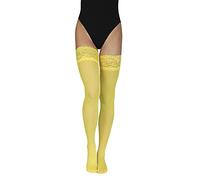 Annes styling Truss 60 Denari Delle Donne Tenere Up In Microfibra Calze con Pizzo Alta Opaco Lingerie Calze In Silicone Top Giallo TG-7/8