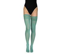 Annes styling Truss 60 Denari Delle Donne Tenere Up In Microfibra Calze con Pizzo Alta Opaco Lingerie Calze In Silicone Top Verdino TG-1/2